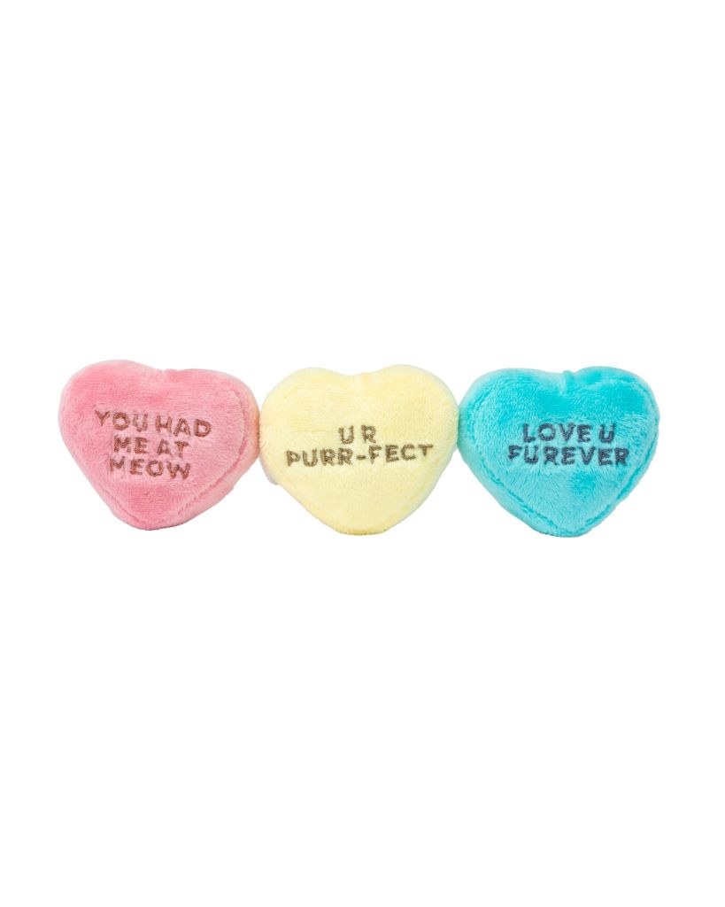 Candy Hearts (3 unidades en una cuerda) - Juguete para gatos
