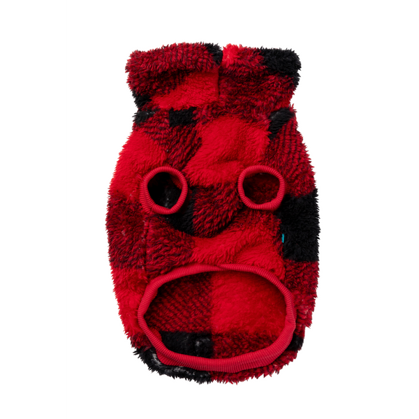 Checkered Teddy Sweater - Red