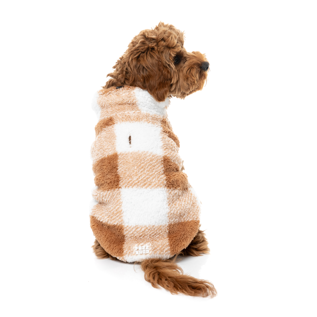 Checkered Teddy Sweater - Tan
