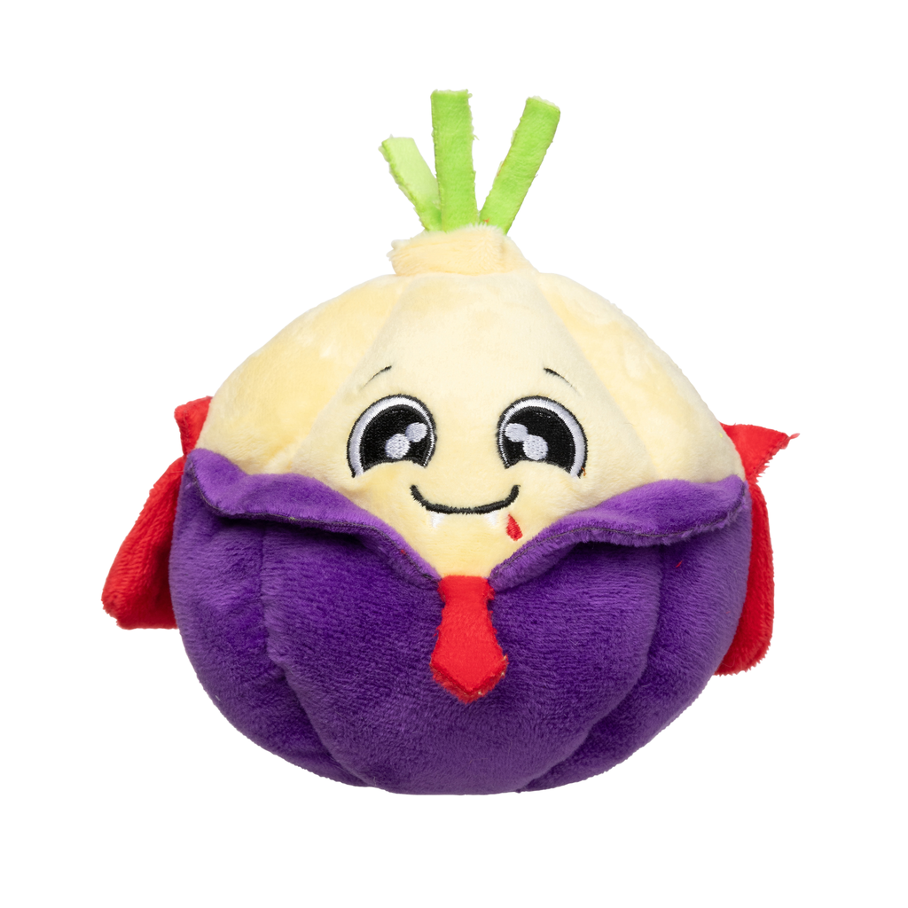 Peluche de Halloween para perros FuzzYard Count Bulbula con forma de ajo vampiro