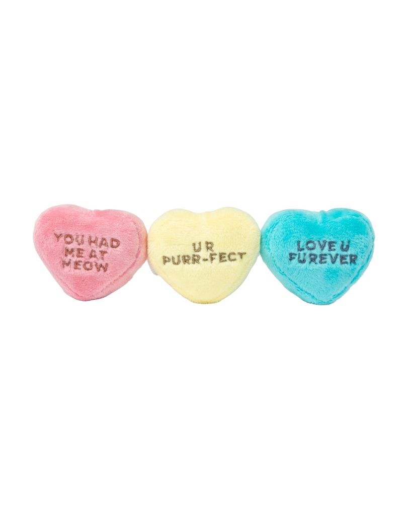 Cat Toy with Catnip - Candy Hearts 3 pack